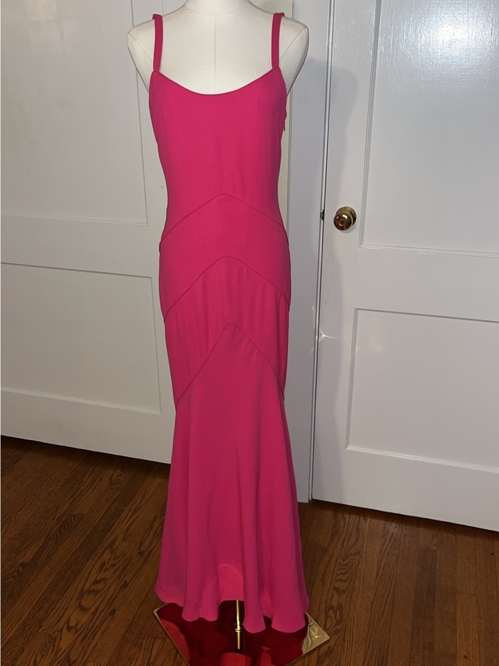 Anne Klein Original Sample Hot Pink Sculptural Evening Gown – Anna Bayle Archive
